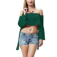 Ženska modna majica bez ramena s jednodijelnim izrezom s elastičnom trakom Ženska majica za Streamer ženski vrhovi