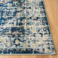 Vintage tradicionalni tepih, Tamno plava, svijetloplava, 8 '10'