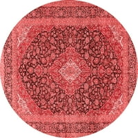 Tradicionalni unutarnji tepisi s okruglim medaljonom u crvenoj boji, okrugli 7 inča