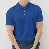 Muške proljetne i ljetne modne široke polo majice s ovratnikom s patentnim zatvaračem jednobojne polo majice majica kratkih rukava