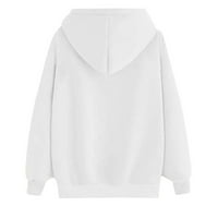 Ženske majice s kapuljačom s printom otkucaji srca Plus size klasični osnovni lepršavi vrhovi džemper klasičnog kroja pulover s okruglim