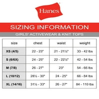 Hanes Girls Essential Crewneck majice, 2-pack, veličine 4-16