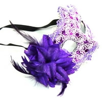 [x] Purple Cvjetna pera čipkana maska ​​za oči maskarade kuglica za Halloween kostim