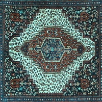 Tradicionalni tepisi u perzijskoj svijetloplavoj boji, kvadrat 6 stopa