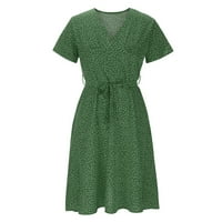 2. haljina ležerna ženska ženska ležerna haljina ljetna haljina s izrezom u obliku slova u, jednobojna haljina s printom na točkice,