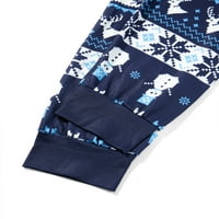 Dodaci / Božićni obiteljski set odgovarajućih pidžama, vrhovi s printom slova, prugaste hlače sa snjegovićem, pidžama za spavanje,