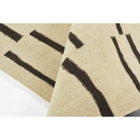 Ručno tkani vuneni geometrijski tepih od slonovače od 2 '6 8'inča