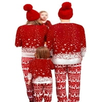 Obiteljski Božićni pidžama Set za žene, muškarce i djecu, ležerna odjeća za spavanje s elastičnim strukom, široka svečana pidžama,