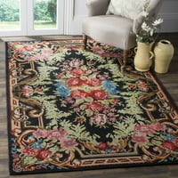 Klasični vintage tepih s cvjetnim uzorkom, Crni multi, 5' 8'