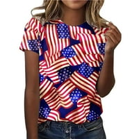 91 $ crop topovi za vježbanje za žene, ženske majice s printom zastave s okruglim vratom, majica kratkih rukava s okruglim vratom