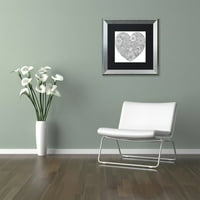 Zaštitni znak likovne umjetnosti Ljubavno srce Canvas Art by Hello Angel, Black Matte, Silver Frame