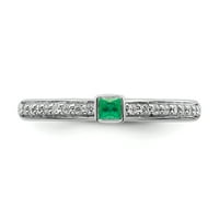 Skupljivi izrazi, prsten od smaragda i dijamanta koji je stvorio laboratorij sterling silver