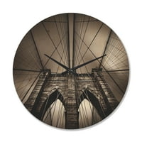 Dizajnerski dizajn Jednobojni Bruklinski most u Njujorku, SAD moderni drveni zidni sat