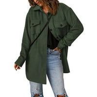 HHei_K ženske lagane jakne, trendy ženske jesensko-zimske običan kaput na zakopčane, jakna, casual slobodan флисовый džemper, kaput