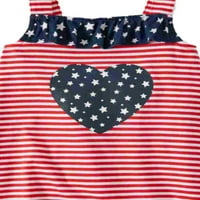 Način proslave srca djevojčica domoljubni kombinezon s američkom zastavom za novorođenčad, odjeća za 4. srpnja