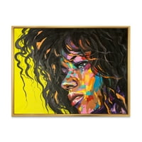 Designart 'Sažetak šarene fantasy portret mlade žene I' Moderno uokvirena platna zidna umjetnička tiska