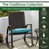 Stolica za ljuljanje, pleteni naslon na aluminijskom okviru, udoban plišani jastuk otporan na hrđu-mumbo - mumbo